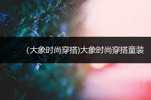 （大象时尚穿搭)大象时尚穿搭童装