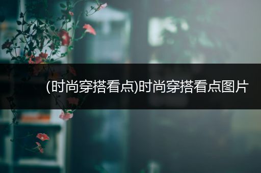 （时尚穿搭看点)时尚穿搭看点图片