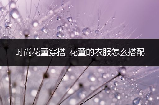 时尚花童穿搭_花童的衣服怎么搭配