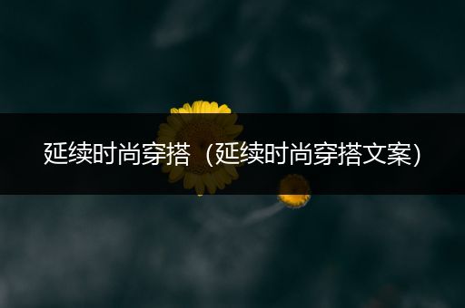 延续时尚穿搭（延续时尚穿搭文案）