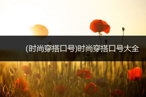 （时尚穿搭口号)时尚穿搭口号大全