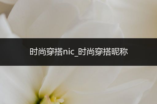 时尚穿搭nic_时尚穿搭昵称