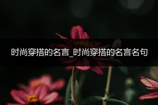 时尚穿搭的名言_时尚穿搭的名言名句