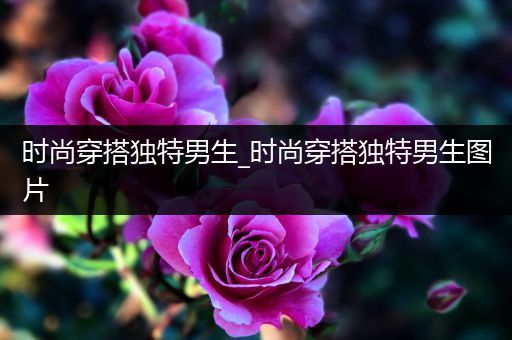 时尚穿搭独特男生_时尚穿搭独特男生图片