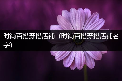 时尚百搭穿搭店铺（时尚百搭穿搭店铺名字）