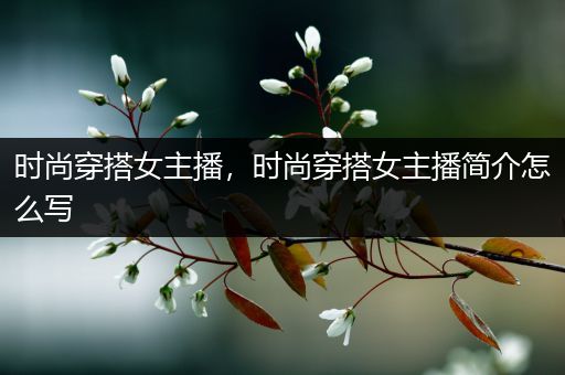 时尚穿搭女主播，时尚穿搭女主播简介怎么写