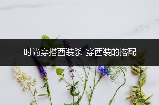 时尚穿搭西装杀_穿西装的搭配