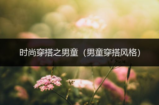 时尚穿搭之男童（男童穿搭风格）