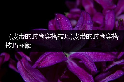 （皮带的时尚穿搭技巧)皮带的时尚穿搭技巧图解