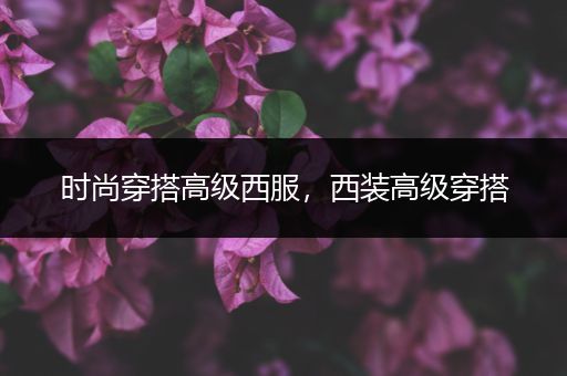 时尚穿搭高级西服，西装高级穿搭