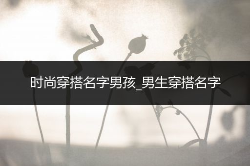 时尚穿搭名字男孩_男生穿搭名字