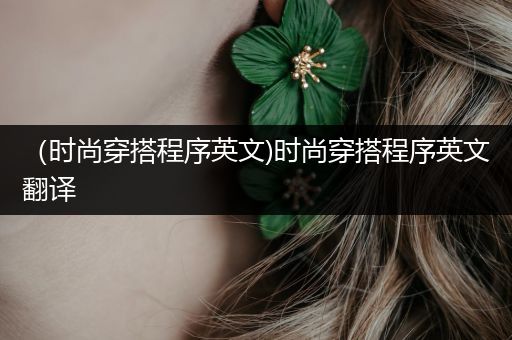 （时尚穿搭程序英文)时尚穿搭程序英文翻译