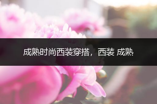 成熟时尚西装穿搭，西装 成熟