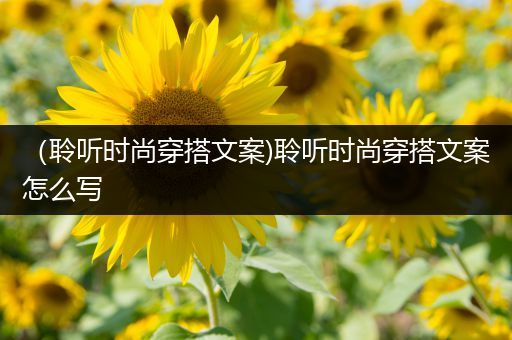 （聆听时尚穿搭文案)聆听时尚穿搭文案怎么写