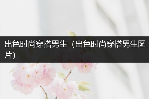 出色时尚穿搭男生（出色时尚穿搭男生图片）