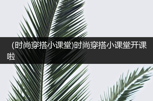 （时尚穿搭小课堂)时尚穿搭小课堂开课啦